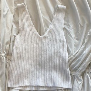 Brandy melville white cropped tank top